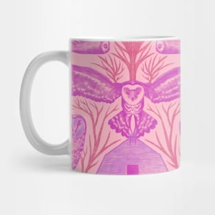 Owls hunting  - pink Mug